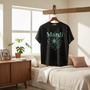 Mardi Mercredi Black Daisy Graphic Cotton T-Shirt