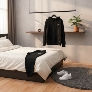 Nike Black Sports Hoodie Sweatshirt for Men