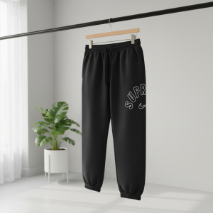 Supreme Black Cotton Jogger Pants Men