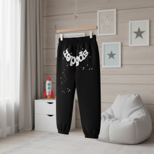 Sp5der Black Star Print Sweatpants for Men