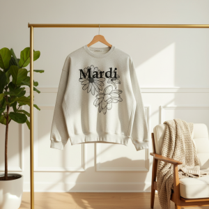 Mardi Mercredi Daisy Print Gray Sweatshirt Pullover