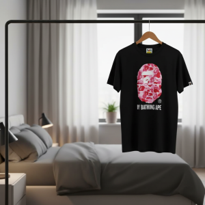 BAPE Black Pink Camo Ape Head T-Shirt