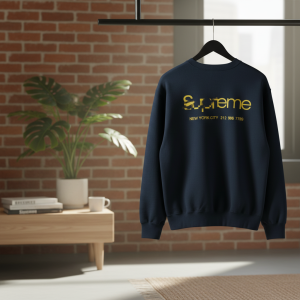 Supreme Navy NYC Logo Pullover Sweatshirt