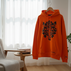 Chrome Hearts Orange Graphic Print Hoodie