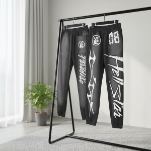 Hellstar 08 Graphic Streetwear Black Jogger Pants