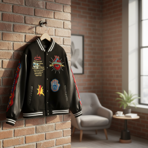 Saint Michael Embroidered Gods Plan Varsity Jacket