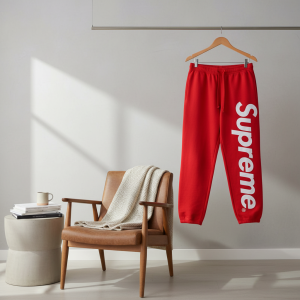 Supreme Red Jogger Pants Men Women Casual Sweatpants