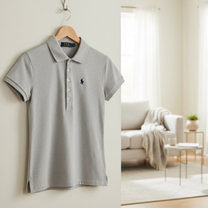 Ralph Lauren Women's Grey Short Sleeve Polo Shirt