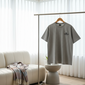Stussy Crown Logo Gray Short Sleeve T Shirt