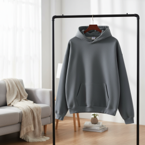 Unisex Oversized Gray Pullover Hoodie Sweater