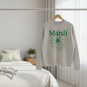Mardi Mercredi Daisy Print Grey Sweatshirt