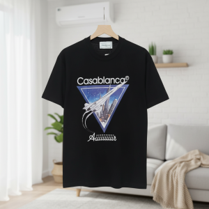 Casablanca Graphic Jet Print Black Cotton T-Shirt