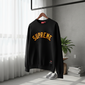 Supreme Black Logo Crewneck Sweatshirt
