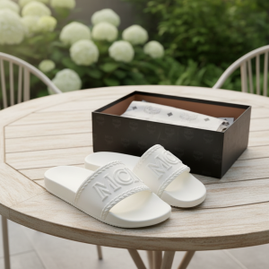 MCM White Logo Slides Summer Beach Sandals