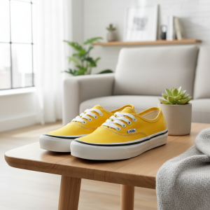 Vans Authentic Yellow Canvas Low Top Sneakers