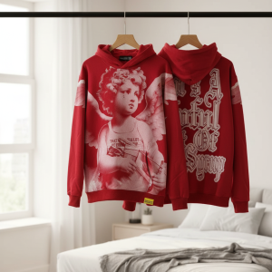 ALOCS Red Angel Graphic Streetwear Hoodie