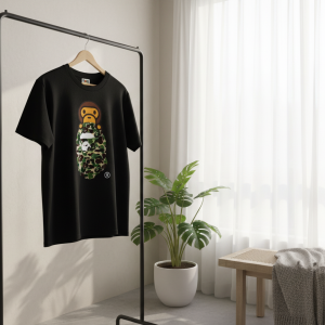 A Bathing Ape Camo Baby Milo Black T-Shirt