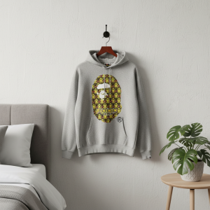 BAPE Pokemon Pikachu Graphic Grey Hoodie Sweatshirt