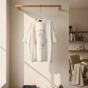 WE11DONE Bear Print White Cotton T-Shirt