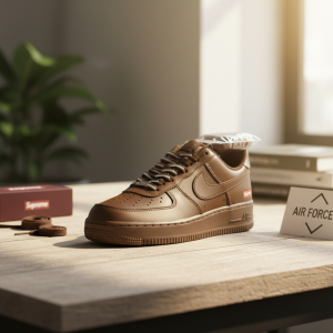 Nike Air Force 1 Brown Leather Sneakers