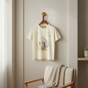 Gucci Dog Print Beige Casual T-Shirt
