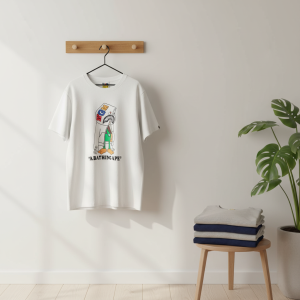 A Bathing Ape Cartoon Graphic White T-Shirt