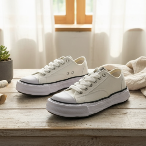 Maison Mihara Yasuhiro White Canvas Platform Sneakers