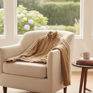 Adidas Sherpa Fleece Brown Zip Jacket