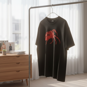 Stussy Black T-Shirt Red Spider Graphic Tee