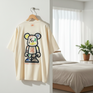 Cartoon Bear Graphic Streetwear Oversized T-Shirt