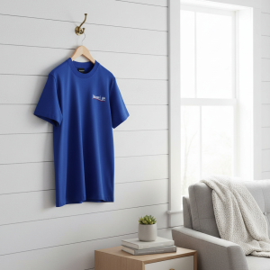 Balenciaga Blue Cotton Graphic Print T-Shirt