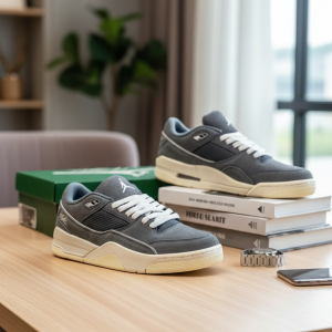 Nike Air Retro 4 Gray Suede Sneakers