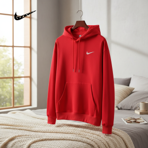 Nike Red Pullover Hoodie Casual Sweatshirt