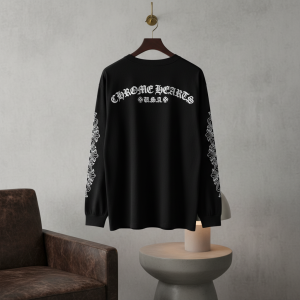 Chrome Hearts Black Long Sleeve Cotton T-Shirt