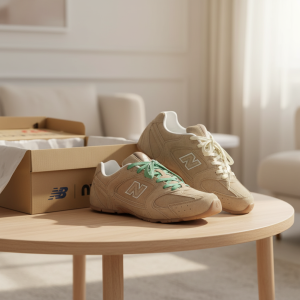 New Balance Beige Suede Casual Running Shoes
