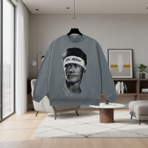 Saint Michael Graphic Print Gray Sweatshirt