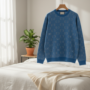 Gucci Blue Logo Knit Sweater for Men