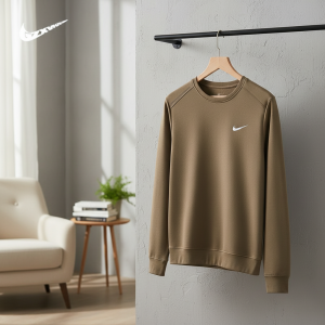 Nike Men's Casual Crewneck Sweatshirt Brown Pullover