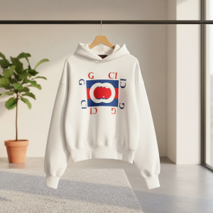 Gucci White Graphic Logo Hoodie Sweater