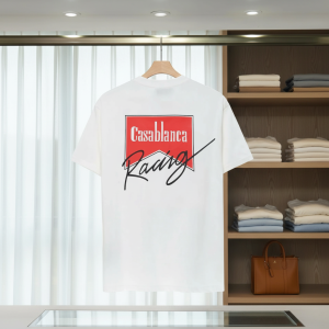Casablanca Racing Logo White Cotton T-Shirt