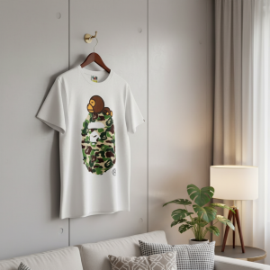 Bape Camo Ape Head Graphic White T-Shirt