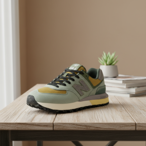 New Balance Green Yellow Suede Running Shoes