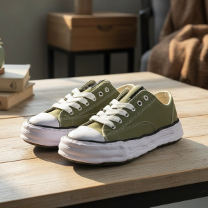 Maison Mihara Yasuhiro Green Canvas Platform Sneakers