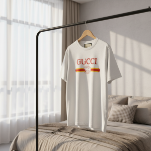 Gucci Men’s White Cotton Graphic Print T-Shirt