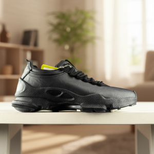 Ecco Men Black Leather Running Sneakers 39-45