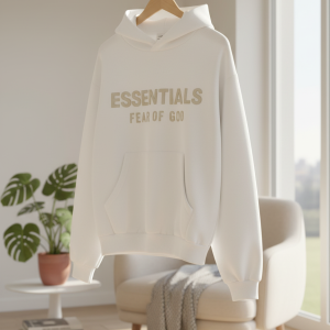 Fear of God Essentials White Pullover Hoodie