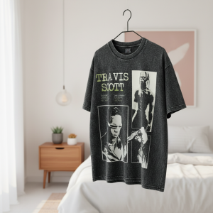 Vintage Graphic Black Cotton T-Shirt