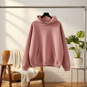 Oversized Pink Pullover Hoodie Women Casual Sweatshirt