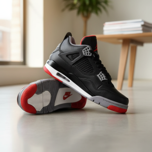 Nike Air Retro 4 Black Red Basketball Shoes