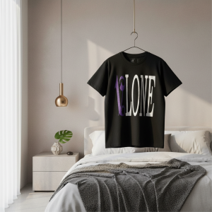 Vlone Palm Angels Black Purple Graphic T-Shirt